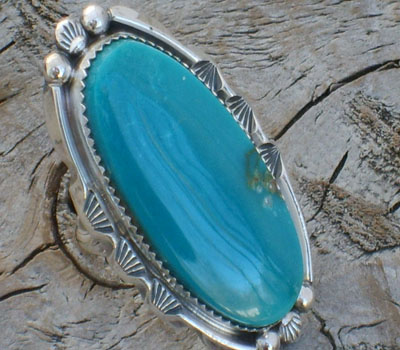 Candelaria Mine Turquoise Ring - sz 9